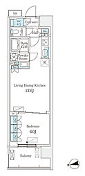 スカイグランデ津田沼 1LDKの間取図画像