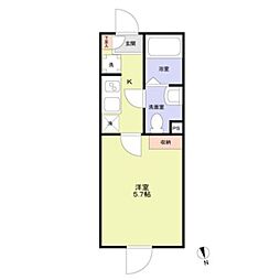 Kei-ei Residence稲毛 1Kの間取図画像
