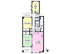 都営新宿線 本八幡駅 徒歩10分の賃貸マンション 2階3LDKの間取り