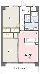 フォルトゥーナ 5階2LDKの間取り