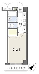 ハイツローレル 1Kの間取図画像