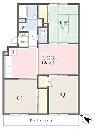 グリーンバレー 3LDKの間取図画像