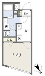 CasaSEVEN 1Kの間取図画像