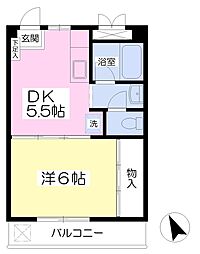 西船NMビル 1DKの間取図画像