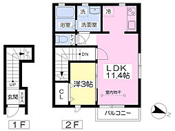 テラス習志野 1LDKの間取図画像