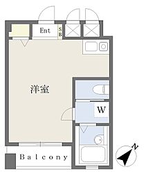 YASUIビル第7 ワンルームの間取図画像
