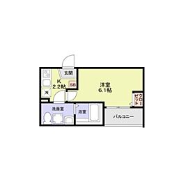 松戸市松戸アパート 1Kの間取図画像