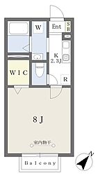 セジュールMT・A 1Kの間取図画像