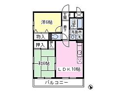 シェルマウンド 2LDKの間取図画像
