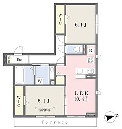 ガーデンスクエア 2LDKの間取図画像