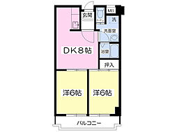 マンション雅 2DKの間取図画像