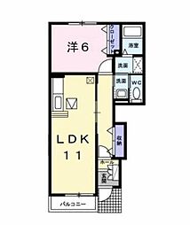 JR内房線 木更津駅 バス25分 羽鳥野6丁目下車 徒歩3分の賃貸アパート 1階1LDKの間取り