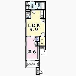 JR内房線 木更津駅 徒歩12分の賃貸アパート 2階1LDKの間取り