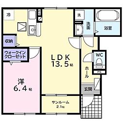 JR内房線 姉ケ崎駅 バス7分 千種中学校入口下車 徒歩9分の賃貸アパート 1階1LDKの間取り
