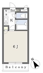 辰巳第7マンション 4階1Kの間取り