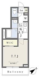 スピネルＮＫ　III 102 1階1Kの間取り