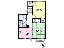 コスモハイツ 2Kの間取図画像