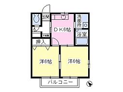 サンコート大網 2DKの間取図画像