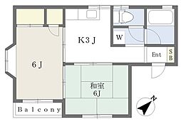 ハイパレス酒井 2Kの間取図画像