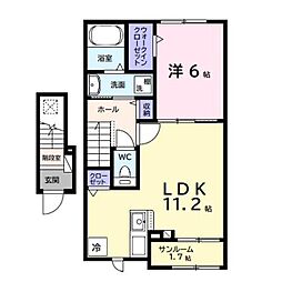 アネックス青木A 1LDKの間取図画像