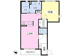 ウイングヒルズB 1LDKの間取図画像
