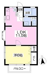 サンハイツ多田 1LDKの間取図画像