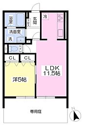BelleLead長浦駅前E 1LDKの間取図画像
