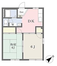 ケインズハイツ 2DKの間取図画像