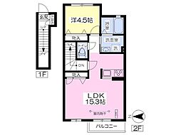 ラフィネ1番館 1LDKの間取図画像