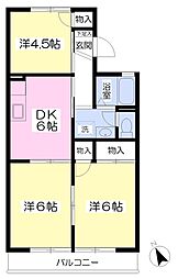 メゾン一国館A 3DKの間取図画像