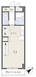 ガーデンパレス辰巳 ワンルームの間取図画像