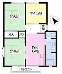 ベルベデール国分寺A 3DKの間取図画像