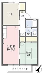 アメニティタウンA 2LDKの間取図画像