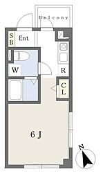 ＹＡＳＵＩビル第8 3階ワンルームの間取り