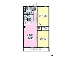 坂巻ビル 4階2LDKの間取り