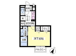 Ｓｏｌｅｉｌ 1階1Kの間取り