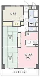 ペアヒル二十世紀 2LDKの間取図画像