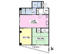 クイーンズヒル・グランデ 2LDKの間取図画像