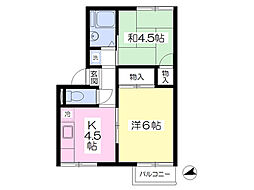 コーポプレジール 2Kの間取図画像