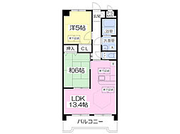 クレール 3階2LDKの間取り