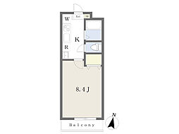 サンピア北柏 1Kの間取図画像