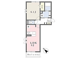 アルカディア2 1LDKの間取図画像