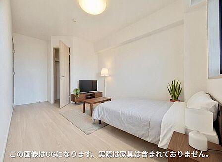 クローゼットを完備した約6.3帖の洋室。子供部屋や主寝室、テレワーク部屋など多用途に活用できる綺麗な室内。