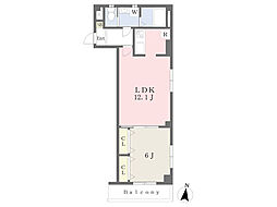 サザンヒルズ勝田台 2階1LDKの間取り