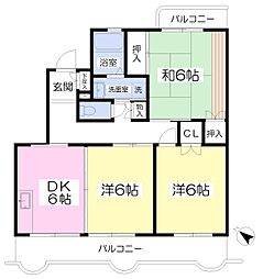 メゾンドスリジェ 1階3DKの間取り