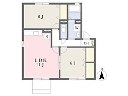 ＣａｓａＶｅｒｌ 202 2階2LDKの間取り