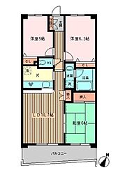 モンテローザ緑が丘 3LDKの間取図画像