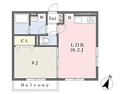 レグルス・K2 1LDKの間取図画像