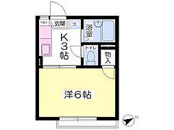 ビラ京増 1Kの間取図画像