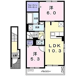 プリムローズ 2LDKの間取図画像